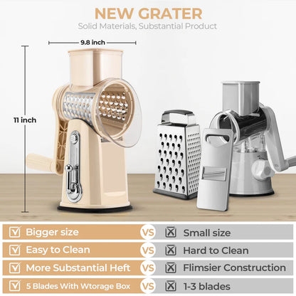 5 in 1 Gourmet Rotary Cheese Grater