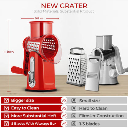 5 in 1 Gourmet Rotary Cheese Grater