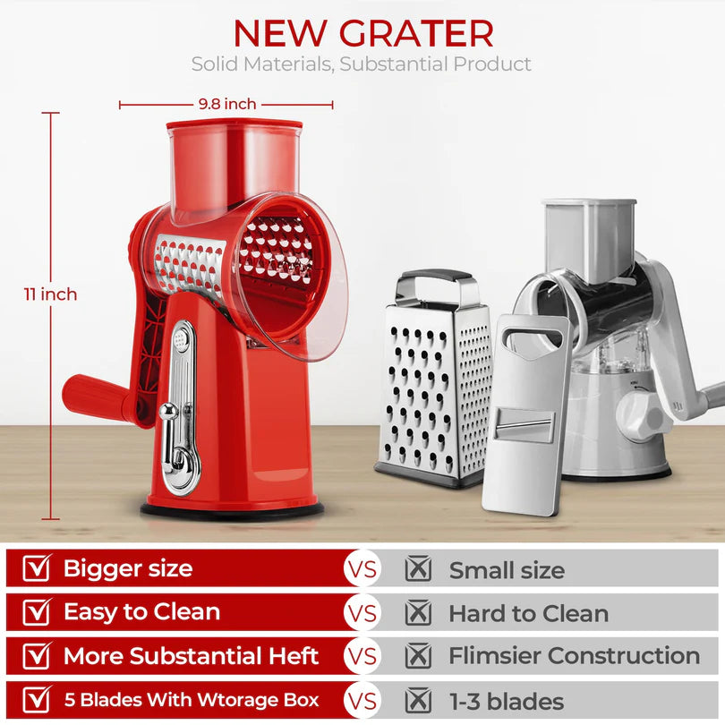 5 in 1 Gourmet Rotary Cheese Grater
