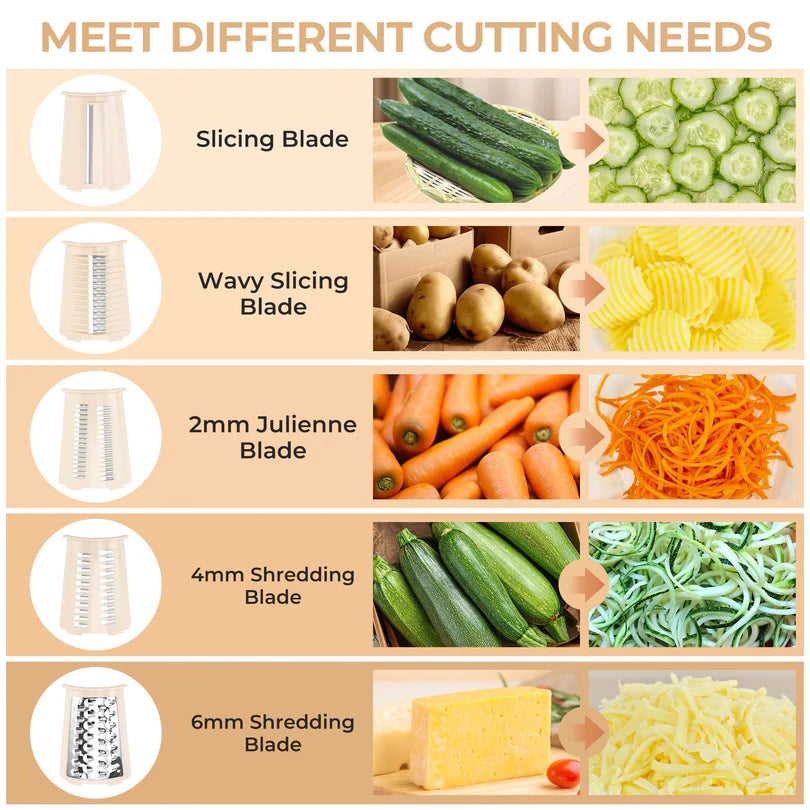 5 in 1 Gourmet Rotary Cheese Grater